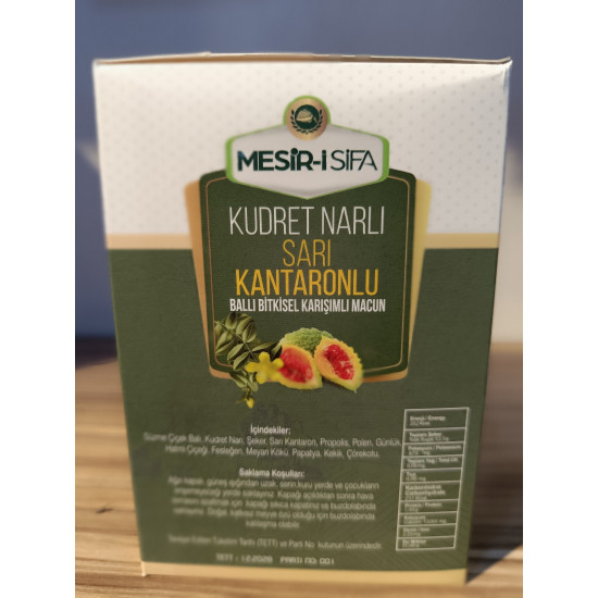 Mesr-i Şifa Kudret Narlı Sarı Kantonlu Ballı Bitkisel Macun 460 gr Mesr-i Şifa Kudret Narlı Sarı Kantonlu Ballı Bitkisel Macun 460 gr
