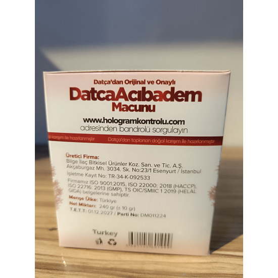 Datça Acı Badem Macunu 240 gr Datça Acı Badem Macunu 240 gr