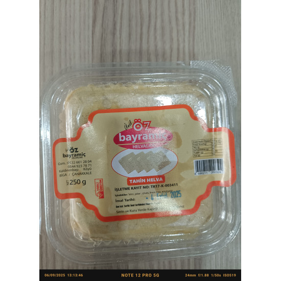 Öz Bayramiç Tahin Helvası 250 gr Öz Bayramiç Tahin Helvası 250 gr