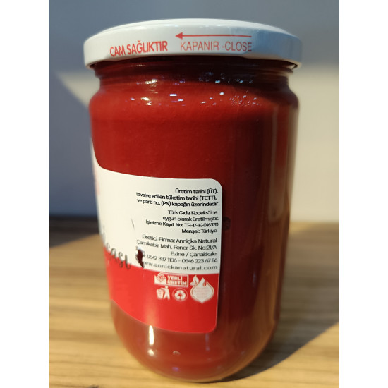 Ezine Annicka El Yapımı Kahvaltılık Domates Salçası 600 Gr Ezine Annicka El Yapımı Kahvaltılık Domates Salçası 600 Gr