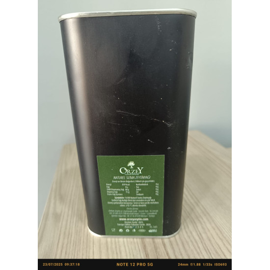 Naturel Sızma Soğuk Sıkım Zeytin Yağı 1 LT Teneke Naturel Sızma Soğuk Sıkım Zeytin Yağı 1 LT Teneke
