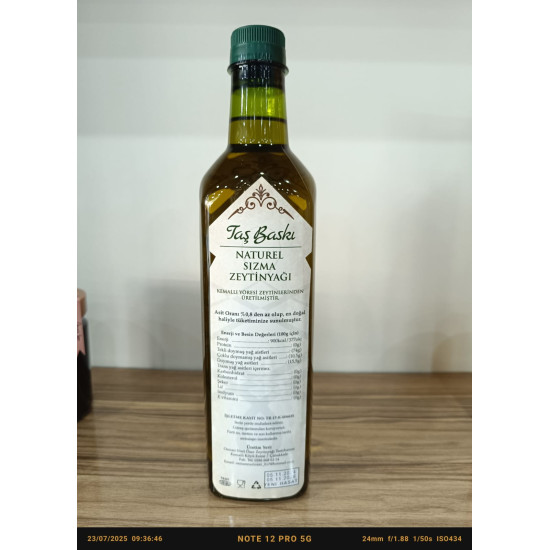 Naturel Sızma Soğuk Sıkım Taş Baskı Zeytin Yağı 1 LT Naturel Sızma Soğuk Sıkım Taş Baskı Zeytin Yağı 1 LT